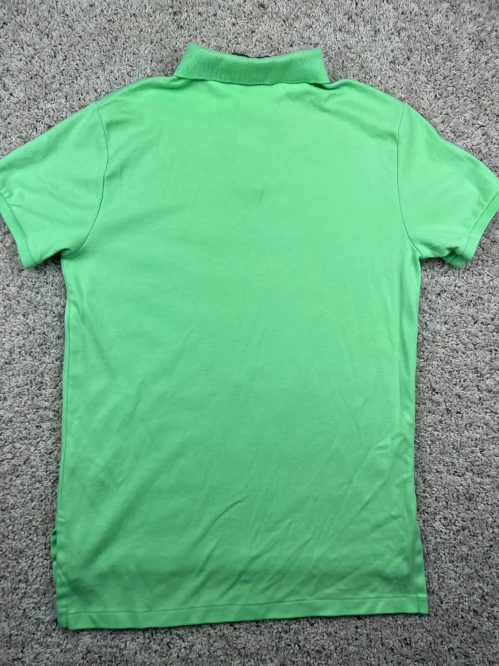 Polo Ralph Lauren Polo Shirt Size Medium Green Custom Fit Cotton Orange Pony